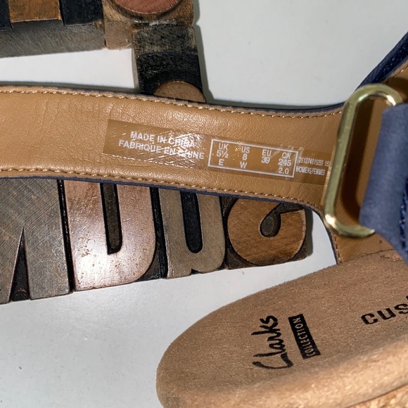 🆕CLARKS COLLECTION Women’s ‘Annadel Orchid’ Cork Platform in Navy Nubuck - Picture 9 of 10